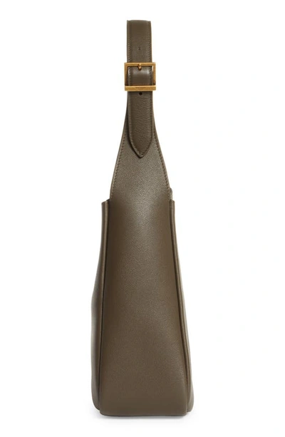 Saint Laurent Small Le 5 À 7 Leather Hobo In Light Musk