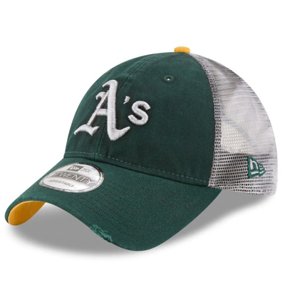Shop New Era Green Oakland Athletics Team Rustic 9twenty Trucker Adjustable Hat
