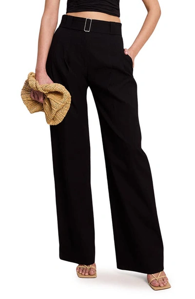 Shop A.l.c Darby Wide Leg Linen Blend Pants In Black