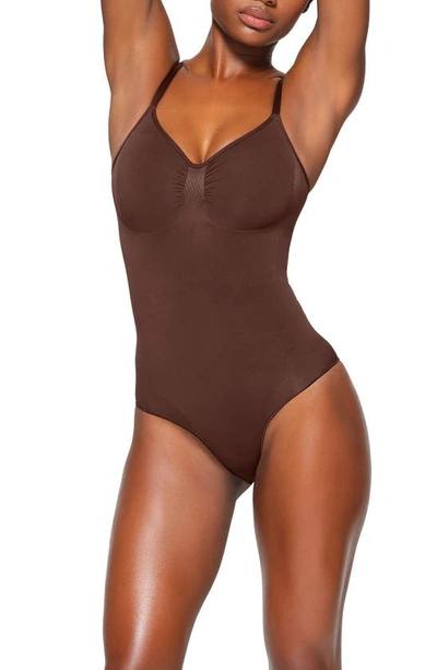 SKIMS - Brand New Sold Out Sculpting Bodysuit Brief W Snaps Umber