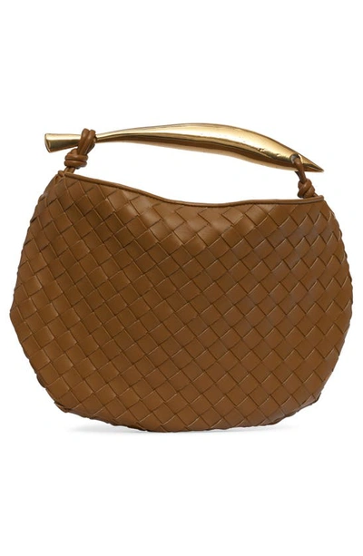 Shop Bottega Veneta Sardine Intrecciato Leather Top Handle Bag In 7746 Acorn-muse Brass