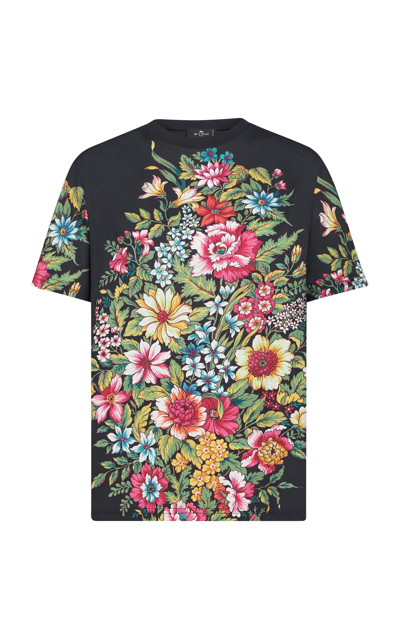 Shop Etro Floral Cotton Shirt In Multi