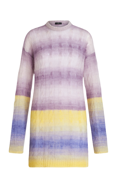 Shop Etro Oversized Cable-knit Sweater In Multi