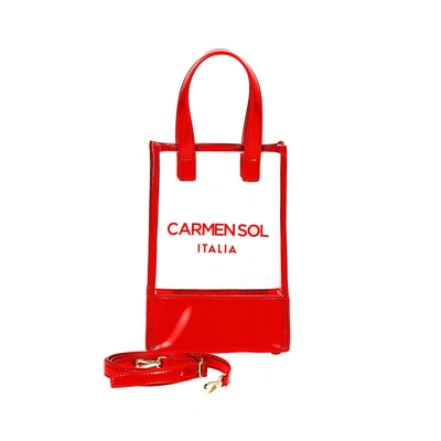 Shop Carmen Sol Portofino Clear Mini Crossbody In Red