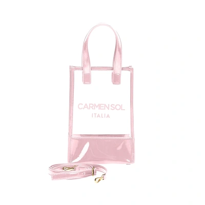 Shop Carmen Sol Portofino Clear Mini Crossbody In Baby-pink