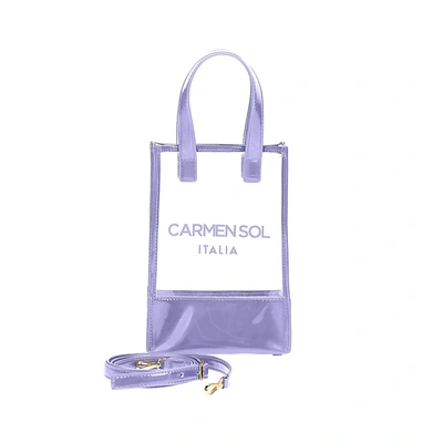Shop Carmen Sol Portofino Clear Mini Crossbody In Violet