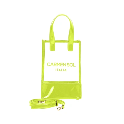 Shop Carmen Sol Portofino Clear Mini Crossbody In Neon Yellow