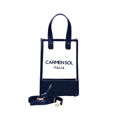 Shop Carmen Sol Portofino Clear Mini Crossbody In Navy Blue