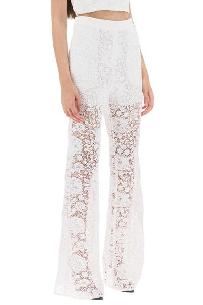 Shop Self-portrait Self Portrait Flared Lace Pants In White