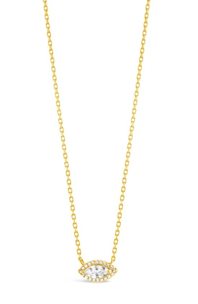 Sterling Forever Jamie Marquise Cubic Zirconia Pendant Necklace In Gold