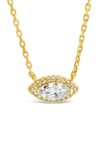 Sterling Forever Jamie Marquise Cubic Zirconia Pendant Necklace In Gold