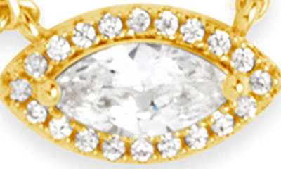 Sterling Forever Jamie Marquise Cubic Zirconia Pendant Necklace In Gold