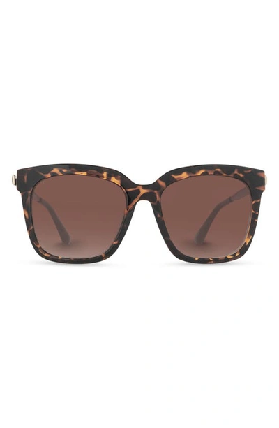 Shop Diff 54mm Hailey Square Sunglasses In Dark Tort Brown Gradient