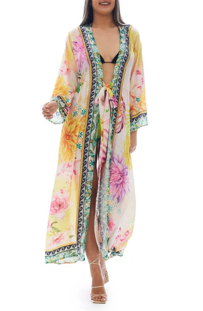 Shop Ranee's Floral Duster In Yellow