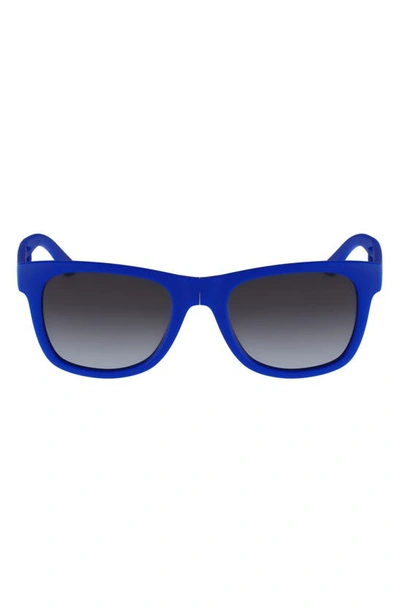 Shop Lacoste 52mm Foldable Retro Frame Sunglasses In Matte Blue
