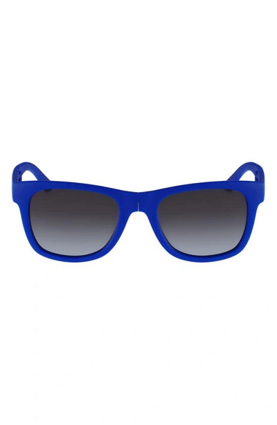 Lacoste 52mm Foldable Retro Frame Sunglasses In Matte Blue