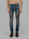 BALMAIN BALMAIN MEN’S BLUE BIKER JEANS