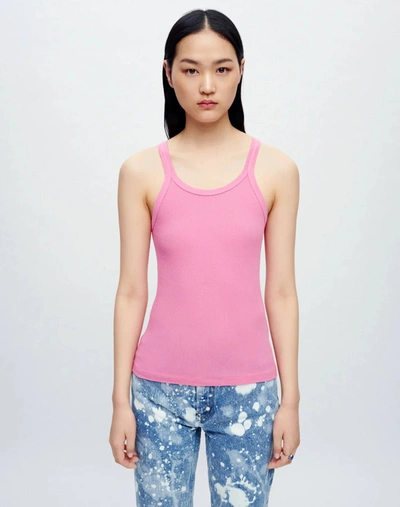 Shop Re/done Ribbed Tank In Pink