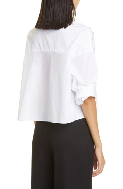 Shop Twp Next Ex Rhinestone Button-up Shirt In White