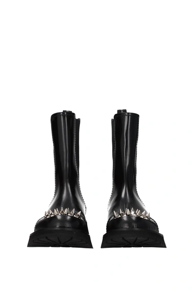 Shop Alexander Mcqueen Ankle Boot Leather Black