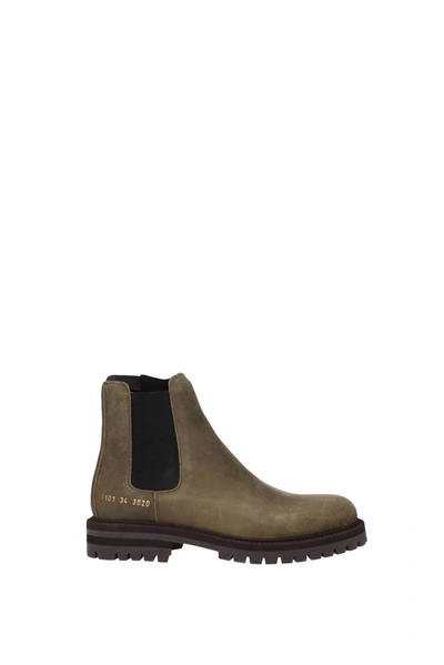 Shop Common Projects Ankle Boots Suede Brown