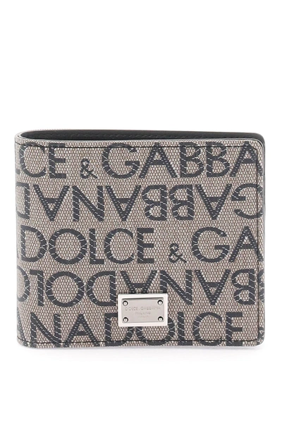 Shop Dolce & Gabbana Jacquard Logo Bi Fold Wallet