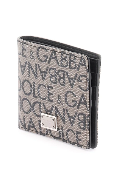 Shop Dolce & Gabbana Jacquard Logo Bi Fold Wallet