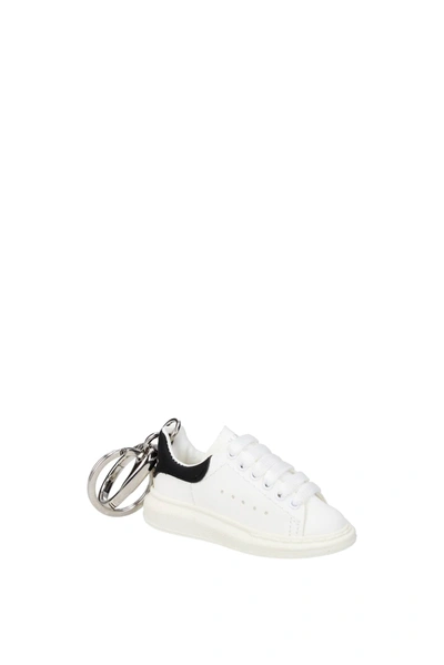 Shop Alexander Mcqueen Key Rings Oversize Sneaker Leather White Black