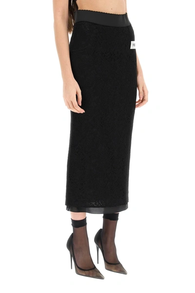 Shop Dolce & Gabbana Lace Pencil Skirt