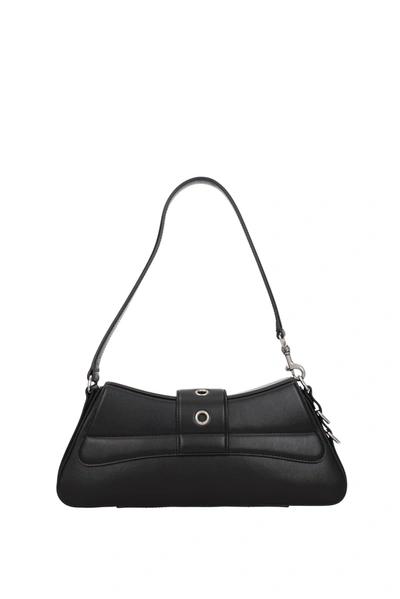 Shop Balenciaga Shoulder Bags Linsday Leather Black