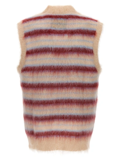 Shop Marni Striped Mohair Vest Gilet Multicolor