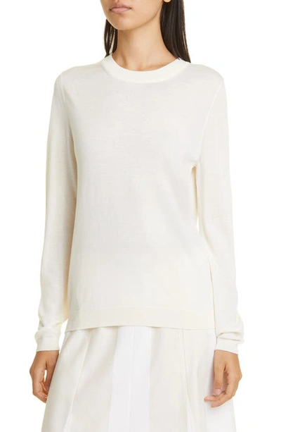 Shop Partow Greta Wool & Silk Sweater In Ivory