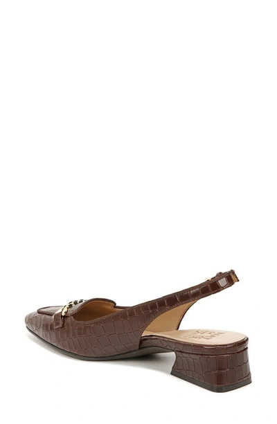 Shop Naturalizer Lindsey Slingback Sandal In Brown Croc Leather