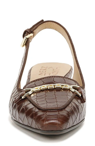 Shop Naturalizer Lindsey Slingback Sandal In Brown Croc Leather