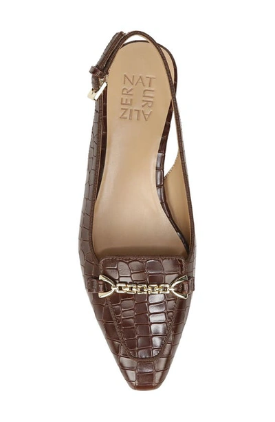 Shop Naturalizer Lindsey Slingback Sandal In Brown Croc Leather