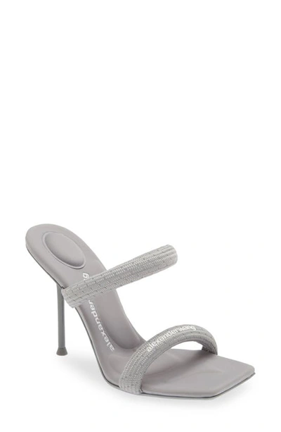 Shop Alexander Wang Julie Padded Slide Sandal In Reflective Grey