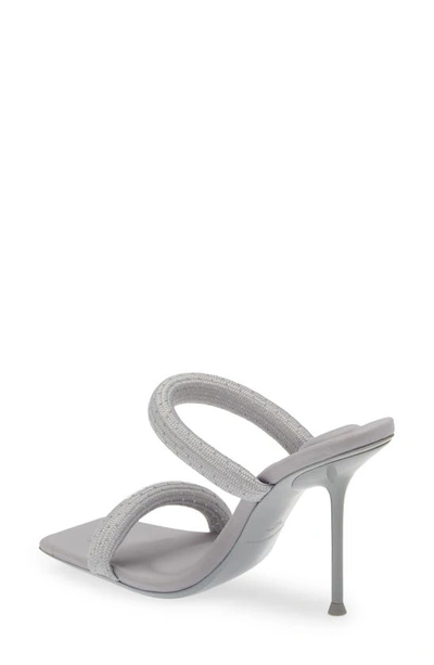 Shop Alexander Wang Julie Padded Slide Sandal In Reflective Grey