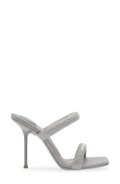 Shop Alexander Wang Julie Padded Slide Sandal In Reflective Grey