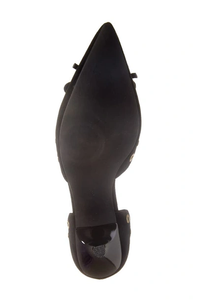 Shop Jeffrey Campbell Gratified Kitten Heel D'orsay Pump In Black Suede Bronze