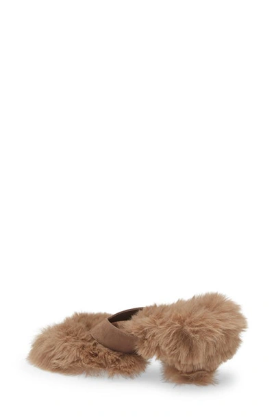 Jeffrey Campbell Fluffed Faux Fur Flip Flop In Beige Combo