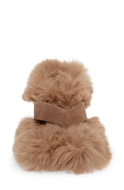 Jeffrey Campbell Fluffed Faux Fur Flip Flop In Beige Combo