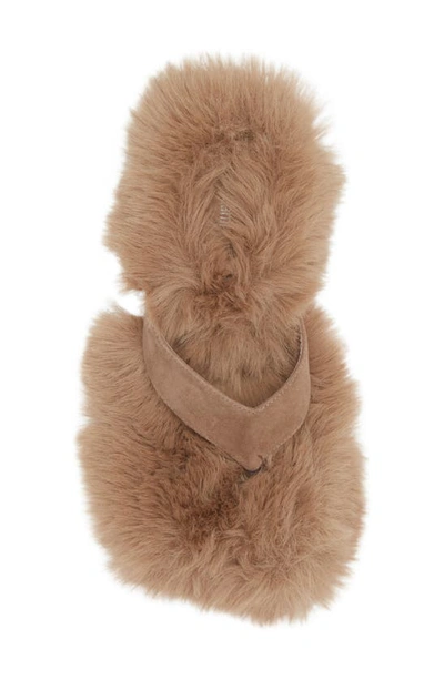 Jeffrey Campbell Fluffed Faux Fur Flip Flop In Beige Combo