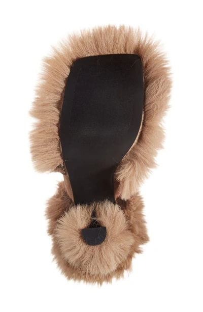 Jeffrey Campbell Fluffed Faux Fur Flip Flop In Beige Combo