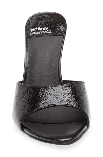 Shop Jeffrey Campbell Agent Slide Sandal In Black Crinkle