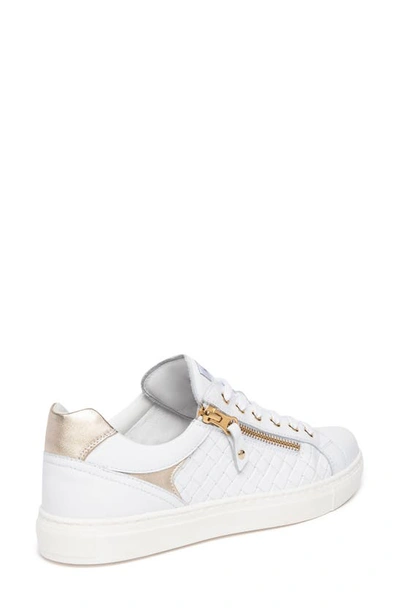 Shop Nerogiardini Basketweave Zip Sneaker In White