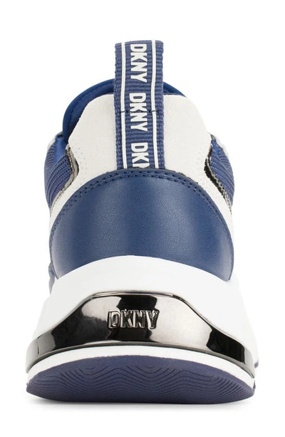 Shop Dkny Justine Sneaker In Ink Navy/ Pebble
