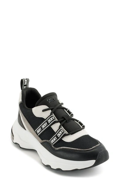 Shop Dkny Justine Sneaker In Black/ Pebble