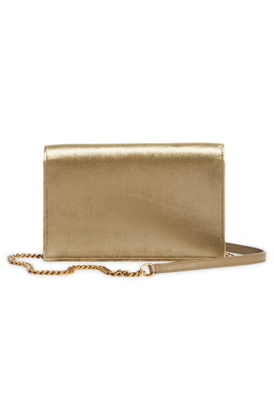 Shop Saint Laurent Kate Tassel Velvet Wallet On A Chain In Pale Olive