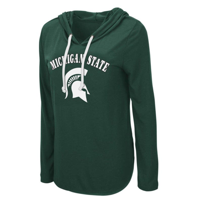 Shop Colosseum Green Michigan State Spartans My Lover Lightweight Hooded Long Sleeve T-shirt