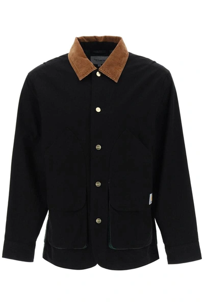 Shop Carhartt Wip 'heston' Cotton Shirt Jacket In Black